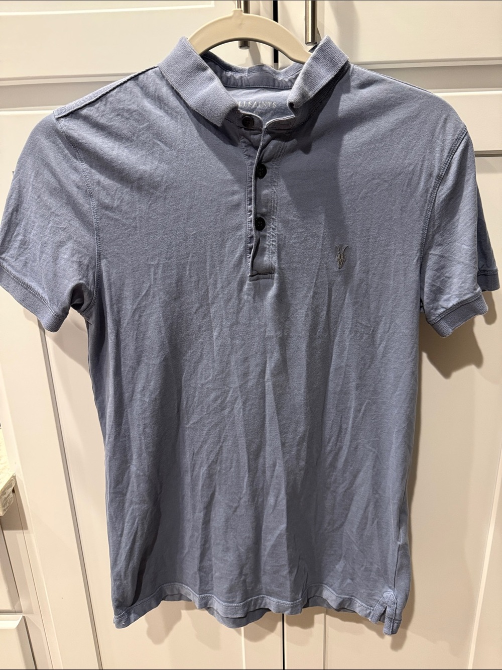 AllSaints Men’s Light Blue Polo Shirt